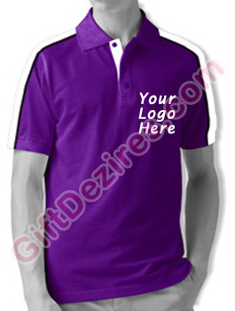 Designer Purple Berry and Black&White Color Polo T Shirts With Company Logo